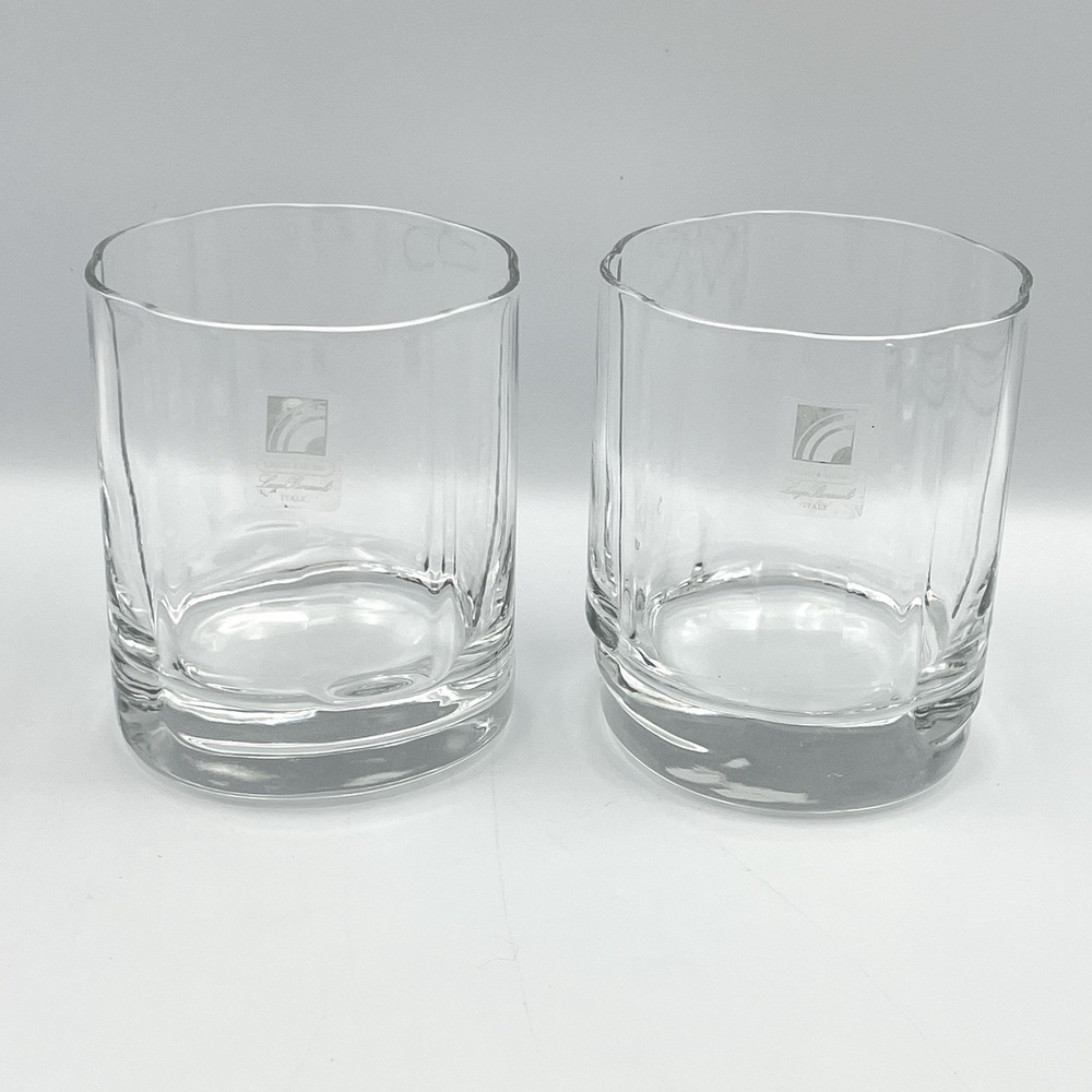 Luigi Bormioli Light & Music Italy Whiskey Glasses Set of 2 Oval‎ Base Tumblers